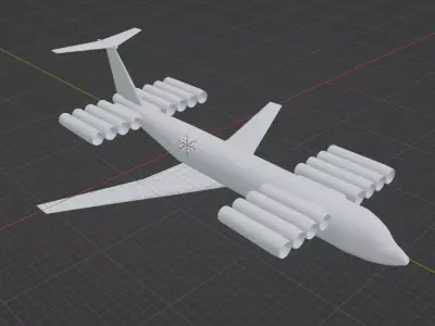 Fictional April Fool 16 engines GEV Inspired Ekranoplane 3D model