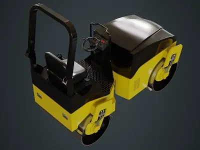 Road Roller 1A Low-poly 3D model