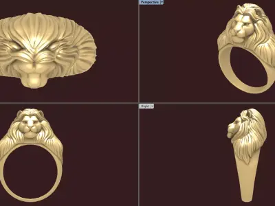 lion ring 3dm 3D print model
