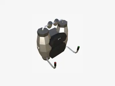 Jetpack Low Poly A05 - SciFi Character Design Low-poly 3D model