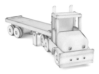 Wooden toy truck 26 3D model