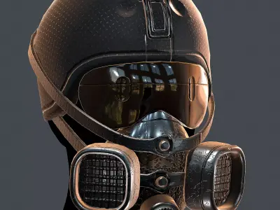 Gas mask helmet 3d model scifi Low-poly  Low-poly 3D model 31
