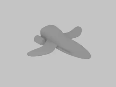 Spaceship D 3 toy airplane Low-poly 3D model