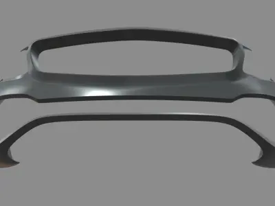 Front Bumper Mercedes Benz Low-poly 3D model