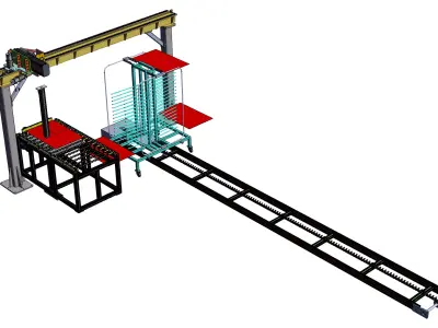 Various glass panel cutting trusses 3D model