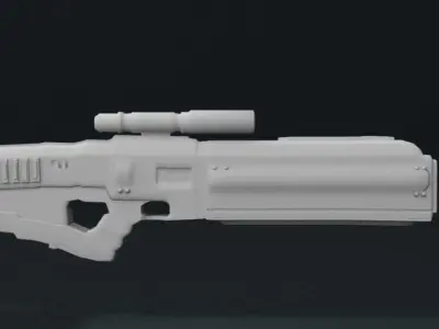 Futuristic Blocky Gun Free low-poly 3D model