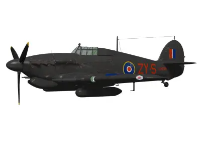 Hawker Hurricane MK2c 3D model