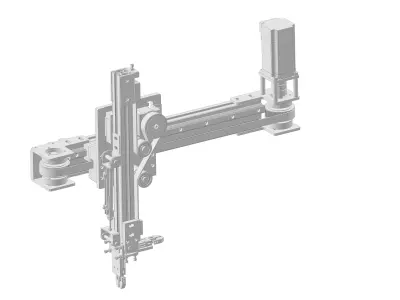 Robot Gripper 2 axis X Z Gripper 90 degree rotate Free 3D model