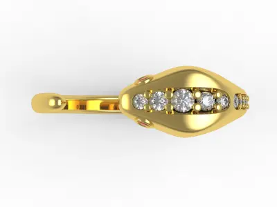 Antique Mini Snake Diamond Ring 3D print model