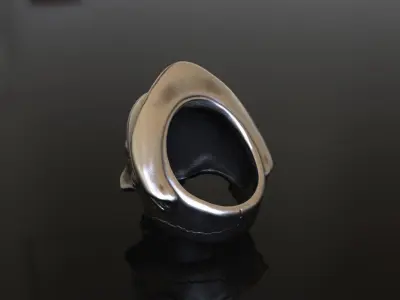 US Marine Veteran Skull Ring Stl 3D Model Silver Casting 3D print model