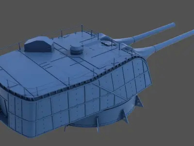 Nendo Shiki 20cm turret E 1932 - Personal license - 1-72 scale 3D print model