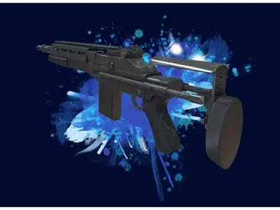 DMR 1 - M14 SOCOM Tactical Marksman Rifle - 4K Game Ready Low-poly 3D model