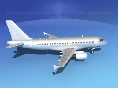 Airbus A319 Bare Metal V00 3D model