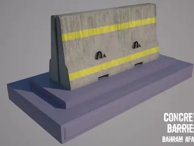 Concrete Block Barrier - Barricade 01 Low-poly 3D model