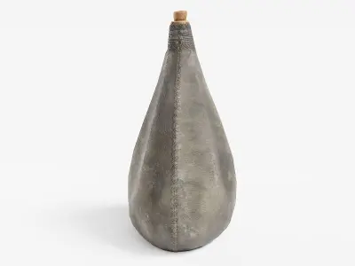 waterskin flask old leather water er1 Low-poly 3D model