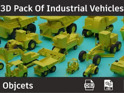 3D Pack Of Industrial Vehicles 3D model