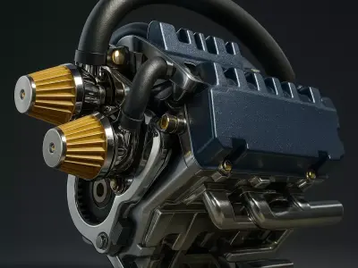 V6 Engine Mechanical 3D Model  CAD Accurate 3D model