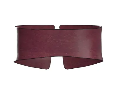 Burgundy Wide Buckle Belt 3D model