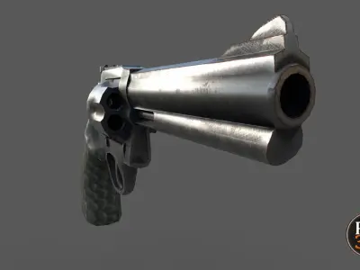 Old Revolver Version 1 Low-poly 3D model