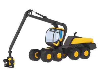 Harvester Forestry Scorpion King Low-poly 3D model