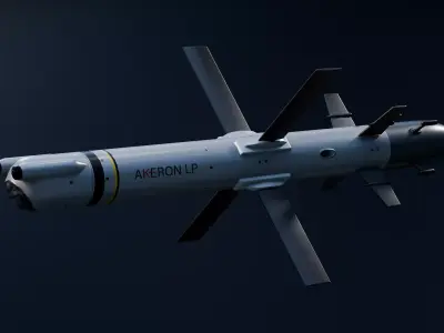Akeron LP missile Low-poly 3D model