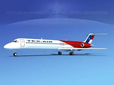 Douglas DC-9-50 Texair 3D model