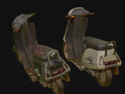 Moped Scooter Activa 3D Model   Low-poly 3D model