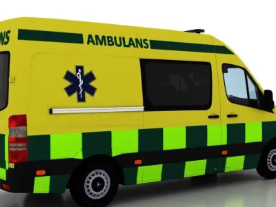Mercedes Benz Sprinter L2H2 2015 Sweden Ambulance 3D model