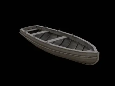 LOW POLY WOODEN BOAT 2 Low-poly 3D model