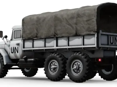 UN Supply Truck Low-poly 3D model