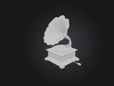 Antique Phonograph Low-poly 3D model