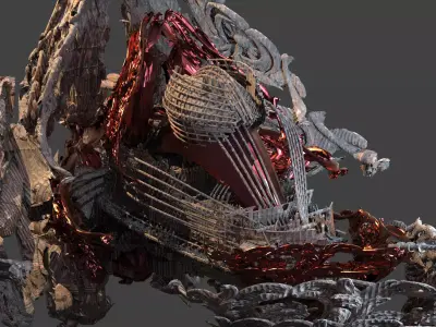 Sword Ocean Grand Airship Dragon ship 3D model