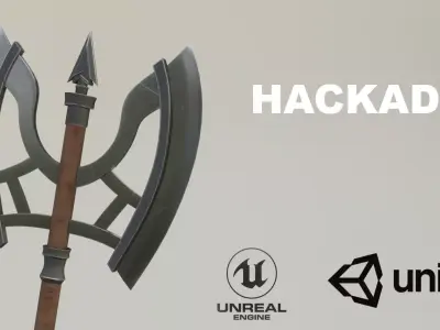 Hackad - Fantasy Axe  Low-poly 3D model