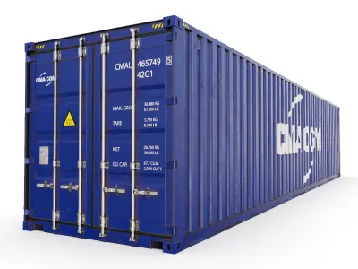40 feet CMA-CGM standard shipping container 3D model