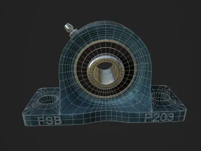 Pillow Block Bearing Low-poly 3D model