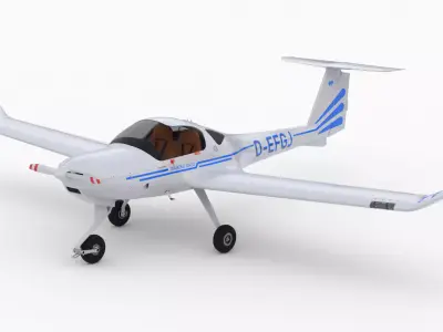 Aircraft Diamond DA20 EFGJ Low-poly 3D model
