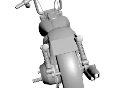 Heavy motorcycle 3D model