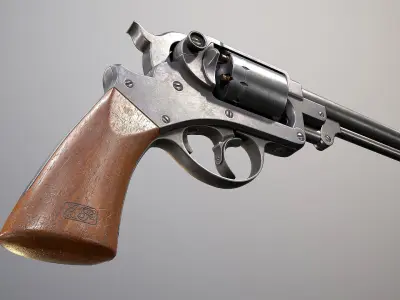Starr DA revolver M1858 Low-poly 3D model