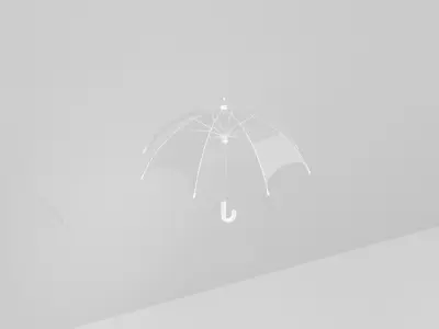 clear plastic umbrella Free 3D model