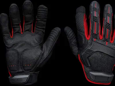 Tactical Gloves 008 Low-poly 3D model