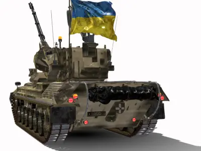 FRAKPANZER GEPARD 1A2 UKRAINE Low-poly 3D model