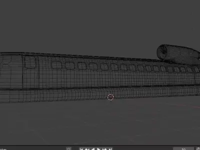 Low Poly Aerotrain Game ready Vehicle FBX OBJ PBR STL Low-poly 3D model