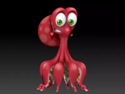 Octopus Cartoon 02 3D model purchase
