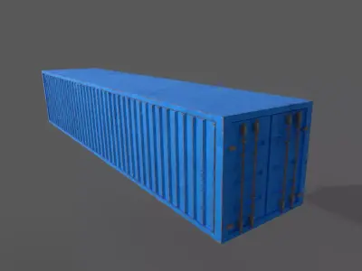 Cargo Container Slightly Rusted  Low-poly 3D model