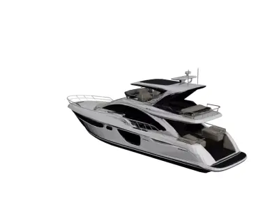 Azimut 68 Fly Luxury Yacht Low Poly Motor Yacht Low-poly 3D model