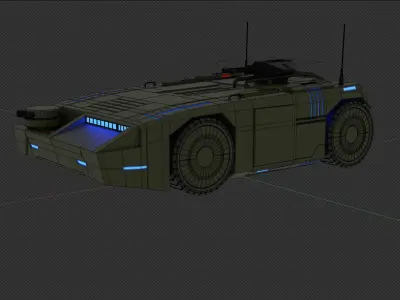 military vehicle Low-poly 3D model