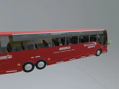 Red Coach Bus 3D model