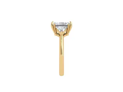 Radiant Solitaire Ring 3D print model shop