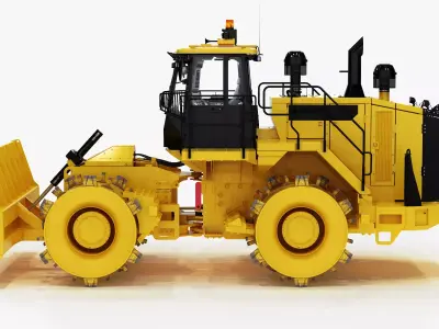 Landfill Wheeled Bulldozer Compactor 3D model
