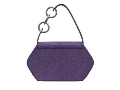 Purple Leather Baguette Bag 3D model